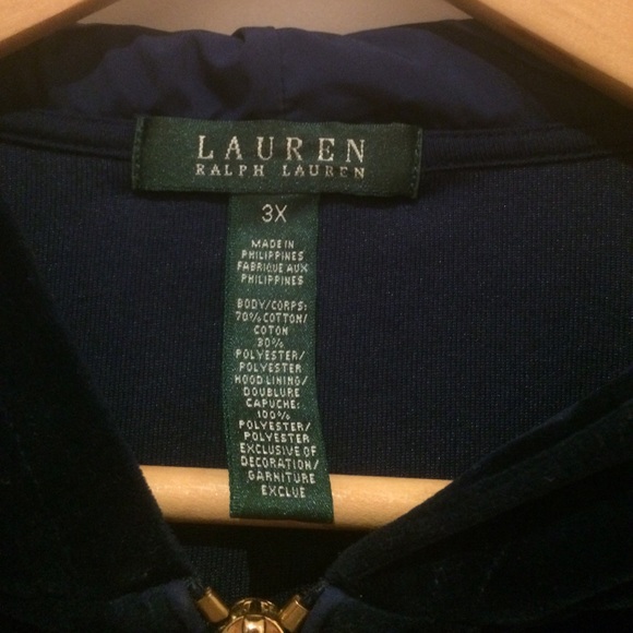 Navy Velvet Ralph Lauren Hooded Sweater - Picture 4 of 4